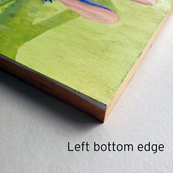 “Dread” Original Oil Painting by Robin White - Oil on Wood Panel 10x10x.75" - Picture 4 of 7